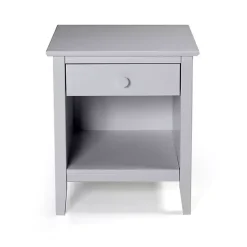 Dove Gray Brazilian Pine Wood Nightstand