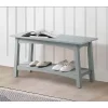 Dove Gray Rustic Farmhouse Wood Bench
