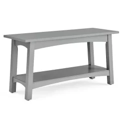 Dove Gray Rustic Farmhouse Wood Bench