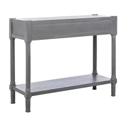 Dove Gray Turned Leg Rustic Console Table