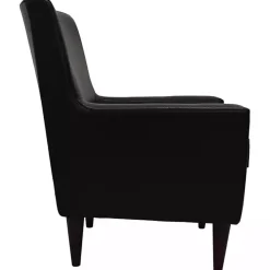Emma Black Faux Leather Accent Chair