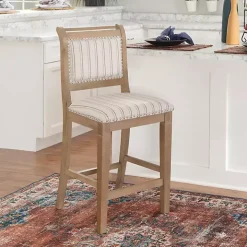 Emma Gray Counter Stool with Nailhead Trim