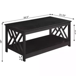 Espresso Cut-Out Sides Coffee Table