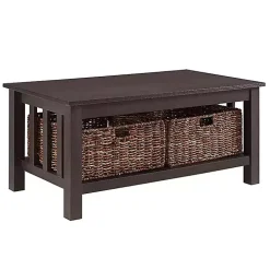 Espresso Traditional Wooden Basket Coffee Table