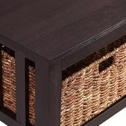 Espresso Traditional Wooden Basket Coffee Table