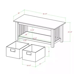 Espresso Traditional Wooden Basket Coffee Table