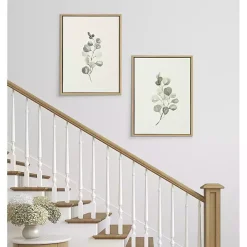 Eucalyptus Sprigs Framed Canvas Prints, Set of 2