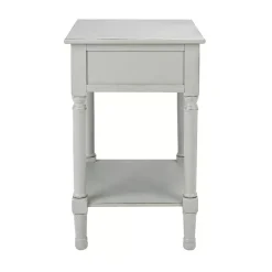 Evelina Gray Textured Single Drawer Accent Table