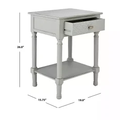 Evelina Gray Textured Single Drawer Accent Table