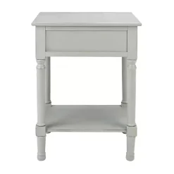 Evelina Gray Textured Single Drawer Accent Table