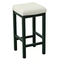 Evergreen and White Counter Stools, Set of 2