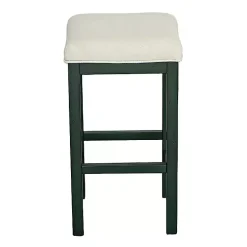 Evergreen and White Counter Stools, Set of 2