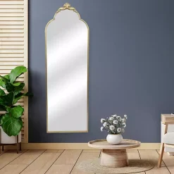 Everlaine Gold Modern Victorian Leaner Mirror
