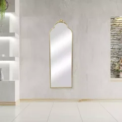 Everlaine Gold Modern Victorian Leaner Mirror