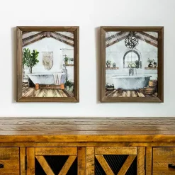 Farmhouse Bathroom Framed Art Prints, Set of 2