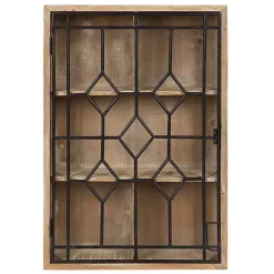 Farmhouse Chic Rustic Wood & Iron Wall Cabinet