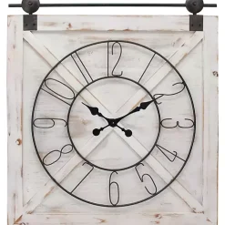 Farmstead Wooden Barn Door Clock