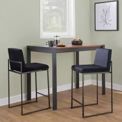Fiji Black Velvet Counter Stools, Set of 3