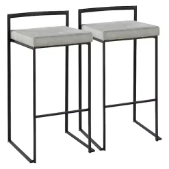 Fiji Gray Stackable Bar Stools, Set of 2