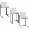 Fiji White Velvet Counter Stools, Set of 3