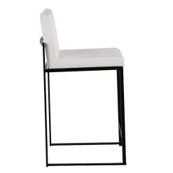 Fiji White Velvet Counter Stools, Set of 3