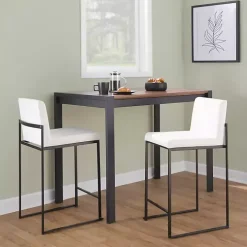 Fiji White Velvet Counter Stools, Set of 3