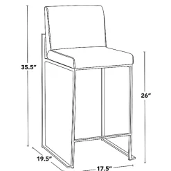 Fiji White Velvet Counter Stools, Set of 3