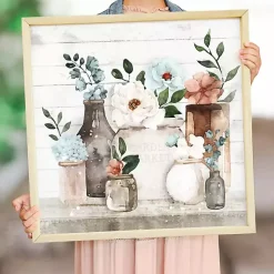 Floral Vase Table Framed Art Print