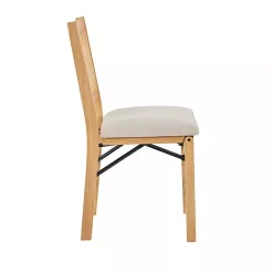Folding Rattan Cane Back Cushioned Chair