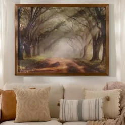 Forest Lined Path Framed Art Print