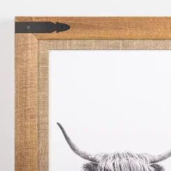 Furry Highland Cow Framed Art Print