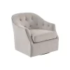 Gayla Taupe Button Tufted Swivel Accent Chair