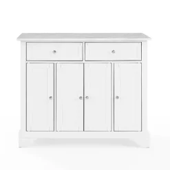 Gia All White Marble Kitchen Island