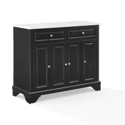 Gia Black and White Marble Kitchen Island