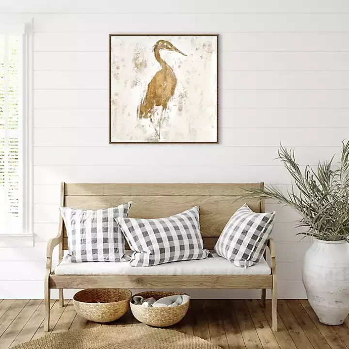 Gilded Heron I Canvas Art Print