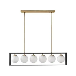Glass Globes Rectangle Chandelier