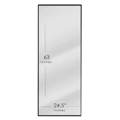 Glossy Black Frame Leaning Mirror