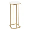 Gold and White Credele Accent Table