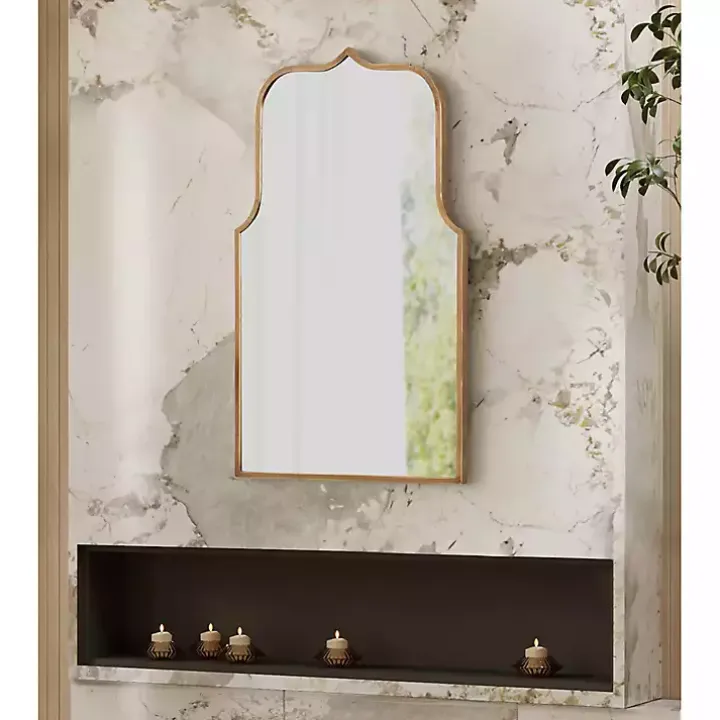 Gold Arched Scallop Wall Mirror
