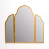 Gold Arched Trifold Wall Mirror