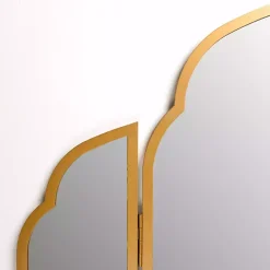 Gold Arched Trifold Wall Mirror