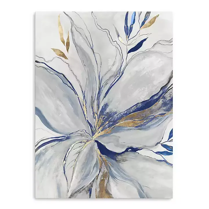 Gold Charcoal Bloom Canvas Art Print, 24x32 in.