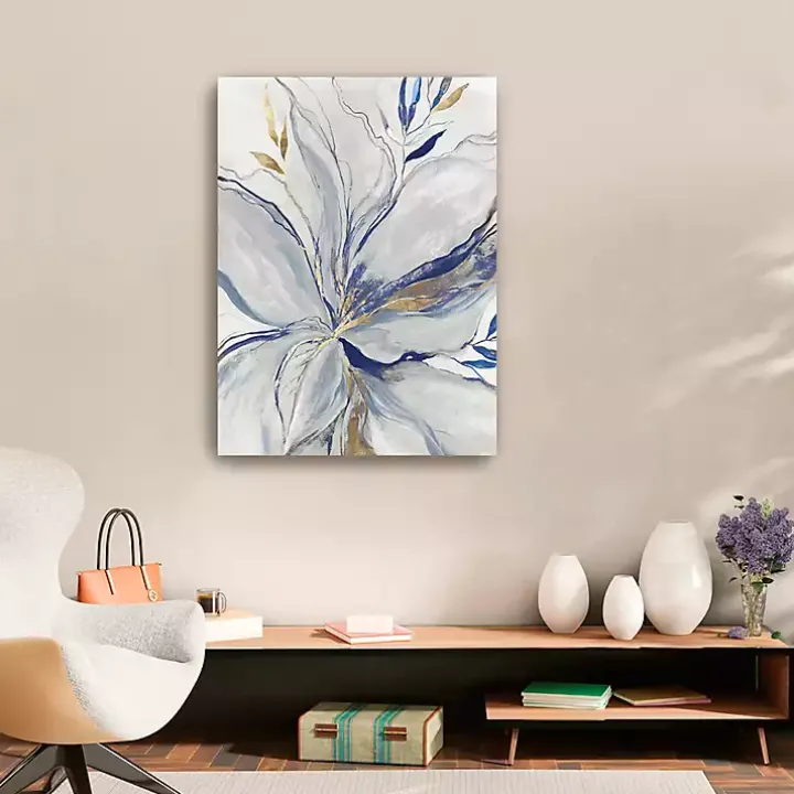 Gold Charcoal Bloom Canvas Art Print, 24x32 in.