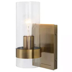 Gold Cylinder Glass Shade Wall Sconce