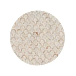 Gold Metal and Capiz Shell Top Accent Table