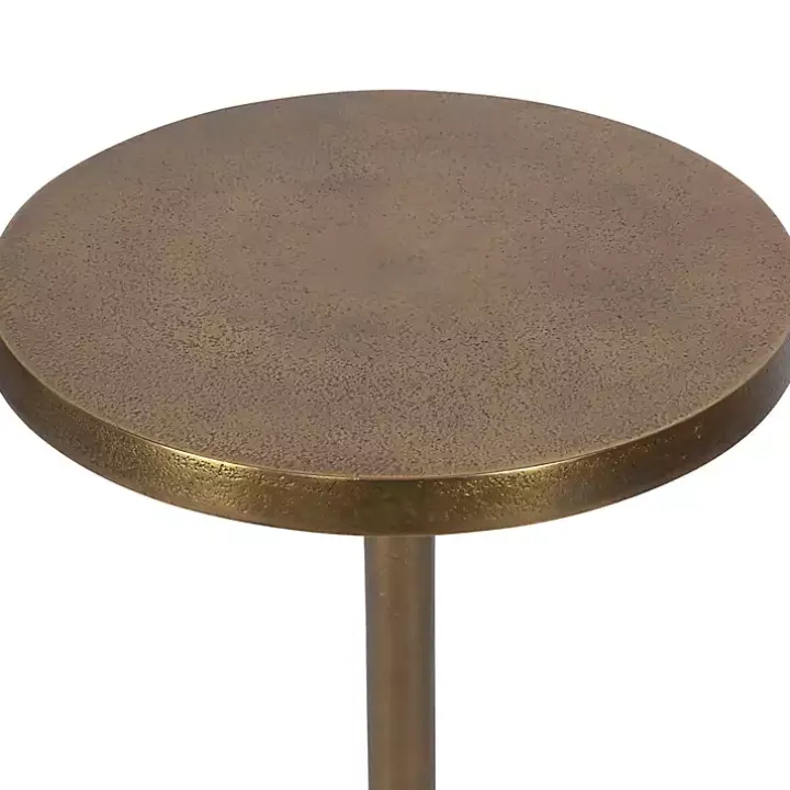 Gold Metal Cylinder Base Cocktail Table