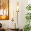 Gold Metal Double Stem Table Lamp