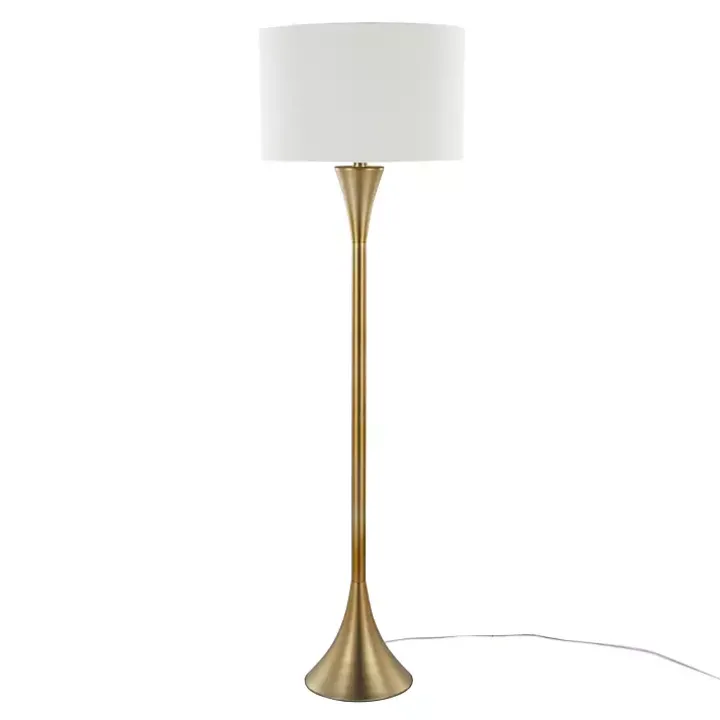 Gold Metal Hourglass Floor Lamp