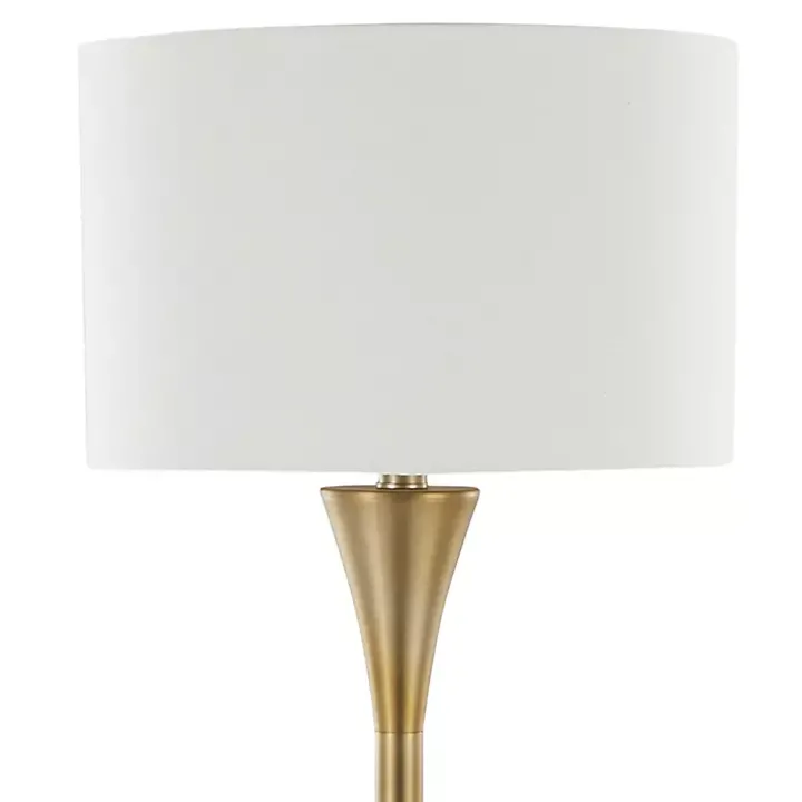 Gold Metal Hourglass Floor Lamp