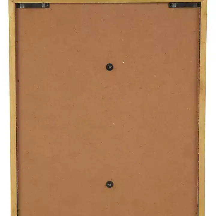 Gold Metal Leaves Framed Wall Plaques, Set of 2